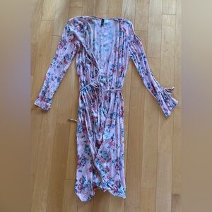 H&M Divided Pink Floral Wrap Dress